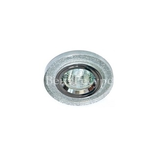 Светильник 8060-2 точечный MR16 G5.3/GU5.3 мерцающее серебро-серебро/Shinning Silver-Silver круг